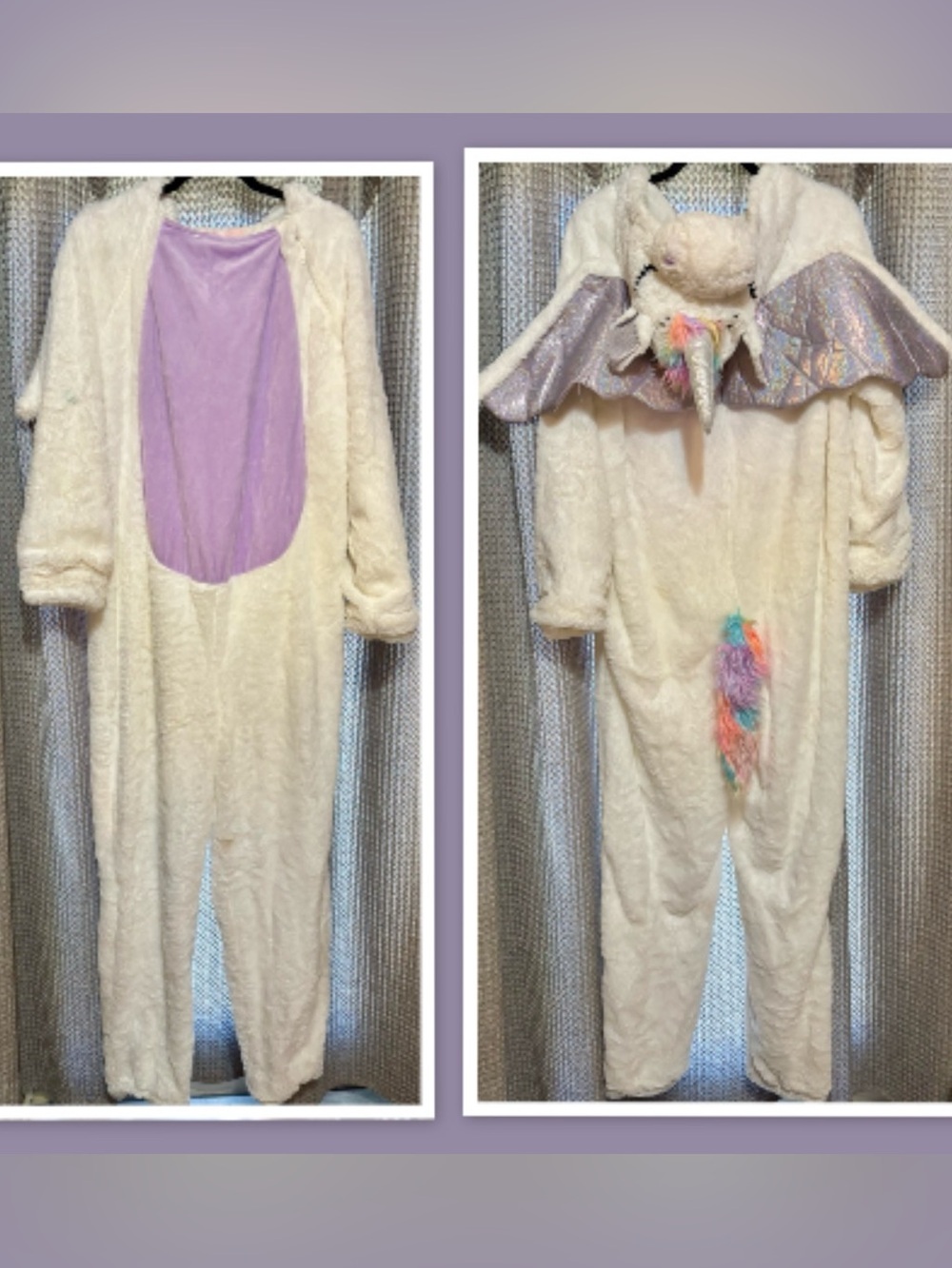 Adult Plush Unicorn Costume Onesie ~ Size Large